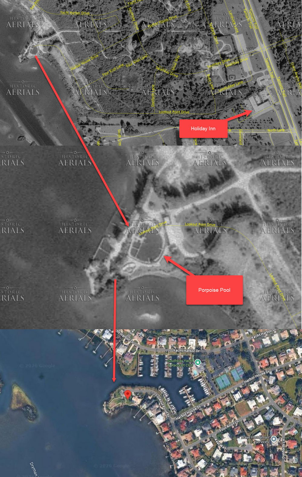 Floridaland - 1971 Aerial Vs Present
